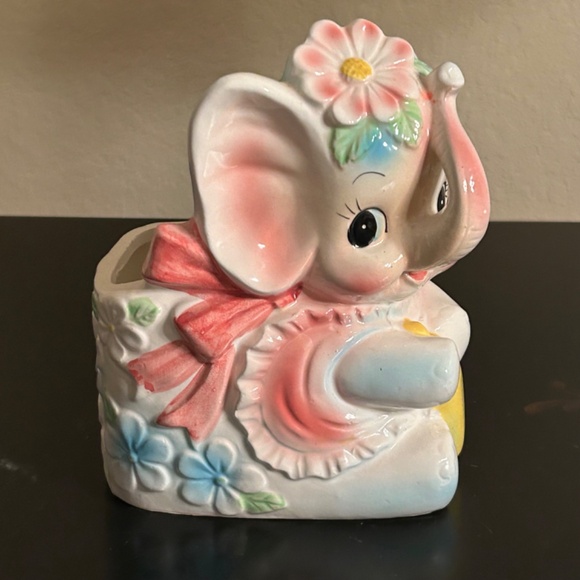 Elephant Planter, Nursery Baby Shower Gift. Vintage - Picture 4 of 12